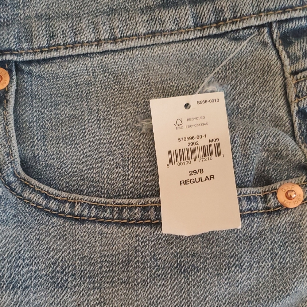 GAP Blue Jean Shorts with Frayed Hem and Distressed Style - Picture 2 of 5